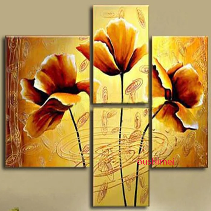 Hand Painted Pictures Yellow Flowers Oil Paintings On Canvas Art For Living Room 4pcs/set Group Pictures On Wall
Hand Painted Pictures Yellow Flowers Oil Paintings On Canvas Art For Living Room 4pcs/set Group Pictures On Wall