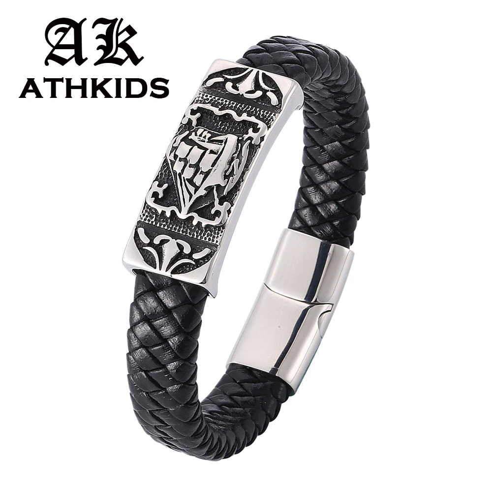 Men Trendy Jewelry Bracelet Mens Black Braided Leather Bracelet Man Stainless Steel Magnetic Buckle Fashion Bangles Gifts PD807
Men Trendy Jewelry Bracelet Mens Black Braided Leather Bracelet Man Stainless Steel Magnetic Buckle Fashion Bangles Gifts PD807
