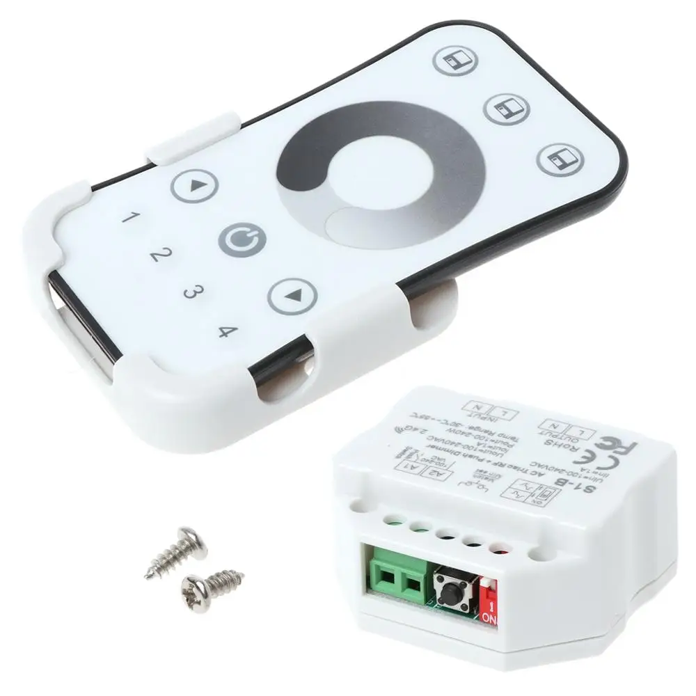 Wireless AC RF Triac Dimmer With 2.4G Remote Controller Kit Dimmable Push Switch For LED Lamp
Wireless AC RF Triac Dimmer With 2.4G Remote Controller Kit Dimmable Push Switch For LED Lamp