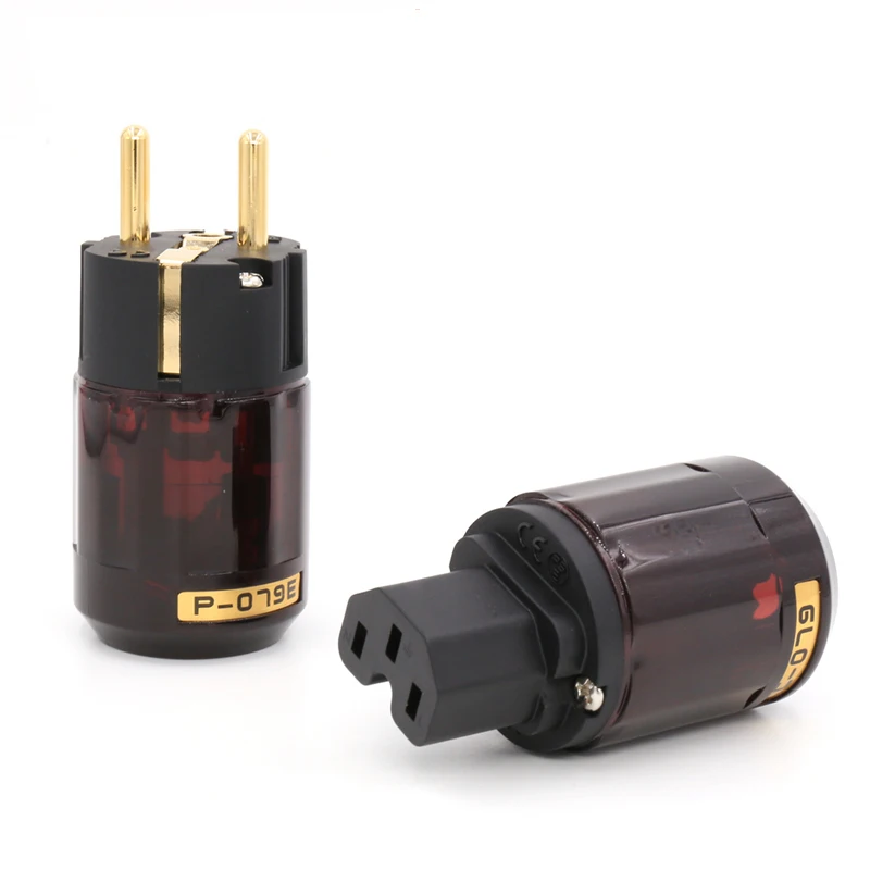 Одна пара hi-fi аудио позолоченный C-079 IEC P-079e Schuko Eu plug для разъем | Электроника