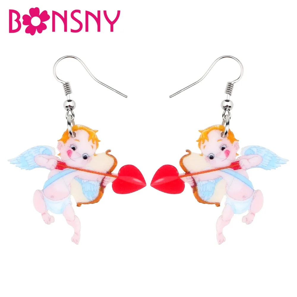 Bonsny Acrylic Valentine's Day Sweet Cupid Earrings Drop Dangle Cartoon Angel Jewelry For Women Girls Teens Gift Accessories New
Bonsny Acrylic Valentine's Day Sweet Cupid Earrings Drop Dangle Cartoon Angel Jewelry For Women Girls Teens Gift Accessories New