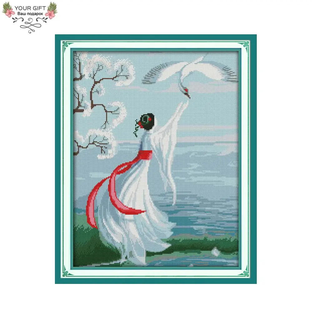 Joy Sunday Fairy Home Decor R360 Counted and Stamped White Crane Female Celestial Embroidery Cross Stitch kit
Joy Sunday Fairy Home Decor R360 Counted and Stamped White Crane Female Celestial Embroidery Cross Stitch kit