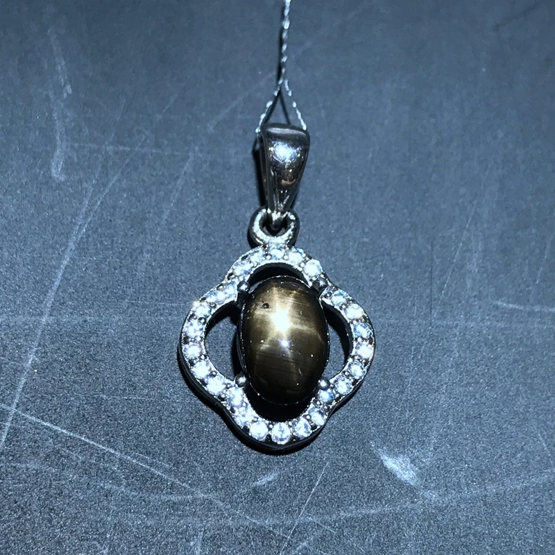

Uloveido Звезда Сапфир кулон ожерелье для женщин, серебро 925 пробы, Платиновое покрытие, 5*7 мм Сертифицированный драгоценный камень ювелирные изделия FN163