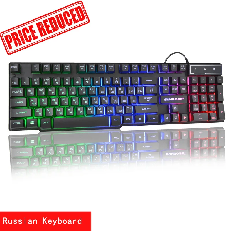 104 ключи Gaming Keyboard USB Проводная 3 Цвет Подсветка plashproof емкостный Feel клавиатура для