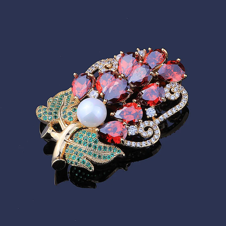 FARLENA Jewelry Exquisite Grapes Brooch Inlay with Red Cubic Zirconia Fashion Austrian Crystal Brooches Pins for Women
FARLENA Jewelry Exquisite Grapes Brooch Inlay with Red Cubic Zirconia Fashion Austrian Crystal Brooches Pins for Women