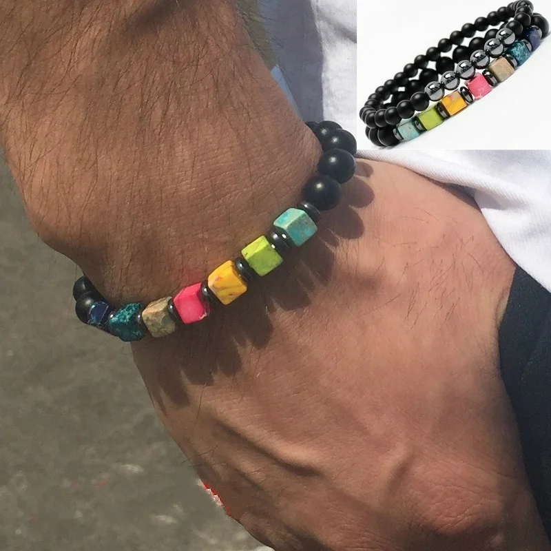 2 Pcs/set Natural Square Stone Couple Bracelet Set Vintage 7 Chakra Beaded Strand Bangle For Lover Yoga Buddha Jewelry Gift
2 Pcs/set Natural Square Stone Couple Bracelet Set Vintage 7 Chakra Beaded Strand Bangle For Lover Yoga Buddha Jewelry Gift