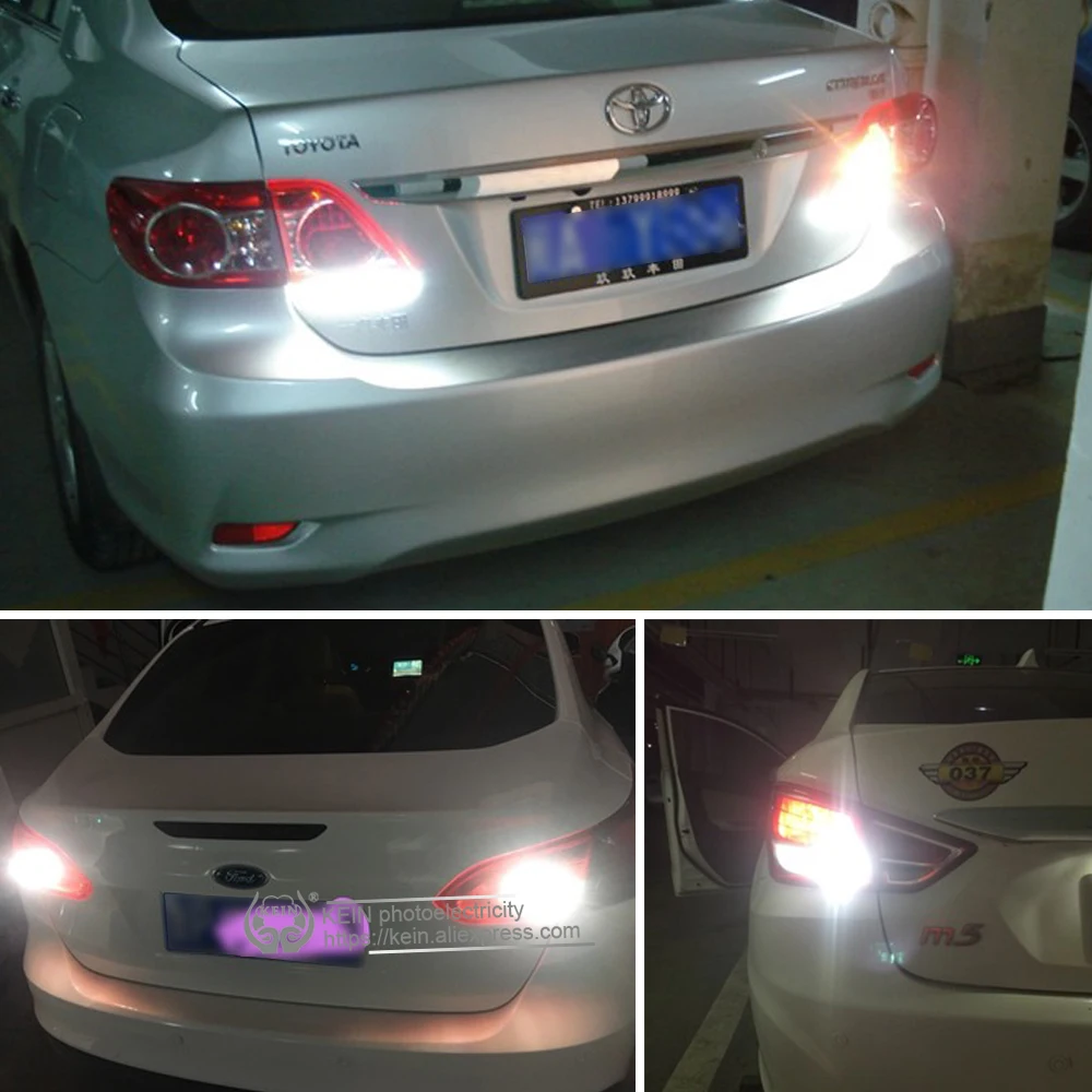 KEIN 2 шт. 57SMD P21W BA15S 1156 P21/5 Вт автомобильная светодиодная лампа BAY15D 1157 Тормозная T20 7440
