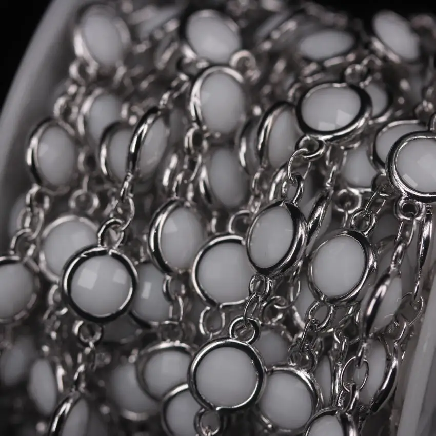 NEW! 3Meter/Lot 6mm Plated Silver Brass Faceted K9 Optical White Glass Coin Bead Rosary Chains,Flat Round Beaded Necklaces
NEW! 3Meter/Lot 6mm Plated Silver Brass Faceted K9 Optical White Glass Coin Bead Rosary Chains,Flat Round Beaded Necklaces