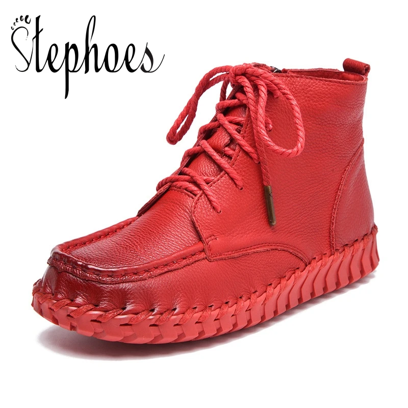 Stephoes Luxury Women Fashion Ankle Boots Spring Autumn Cow Leather Handmade Short Boots Winter Warm Retro Boots Botas Mujer
Stephoes Luxury Women Fashion Ankle Boots Spring Autumn Cow Leather Handmade Short Boots Winter Warm Retro Boots Botas Mujer