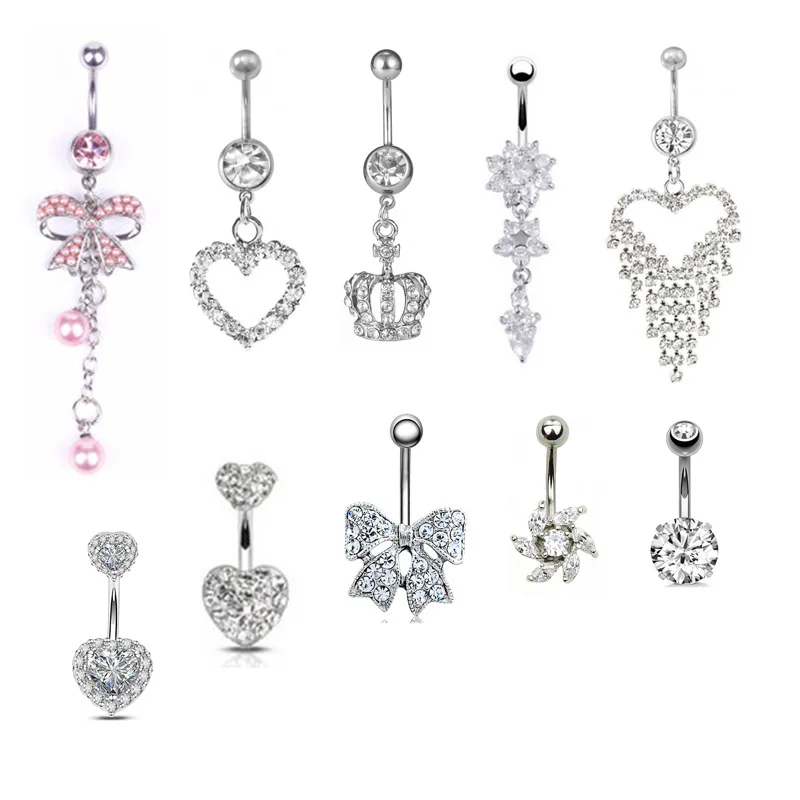 10-piece Set Stainless Steel Zircon-encrusted Belly Button Ring Sexy Lady Body Piercing Jewelry Anti-allergy Navel Ring
10-piece Set Stainless Steel Zircon-encrusted Belly Button Ring Sexy Lady Body Piercing Jewelry Anti-allergy Navel Ring