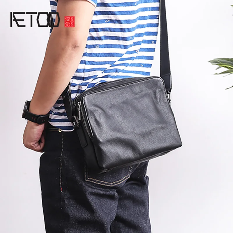 AETOO Men's shoulder bag, leather casual horizontal bag, large capacity cowhide male oblique cross bag
AETOO Men's shoulder bag, leather casual horizontal bag, large capacity cowhide male oblique cross bag