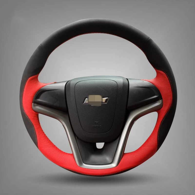 Hand Sew Black Suede Red Leather Car Steering Wheel Cover for Chevrolet Malibu 2011-2014
Hand Sew Black Suede Red Leather Car Steering Wheel Cover for Chevrolet Malibu 2011-2014