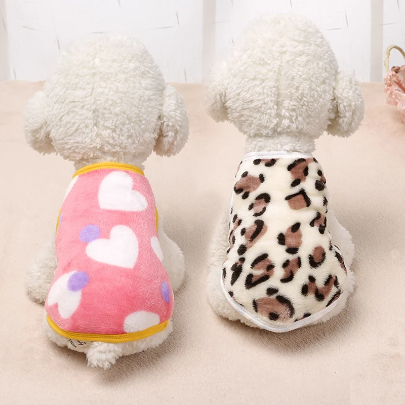 Cute Heart-shaped Pet Dog/Cat Clothes Soft Coral Velvet Warm Puppy Cat Sweater Vest Leopard Print Small Chihuahua Vests Clothing
Cute Heart-shaped Pet Dog/Cat Clothes Soft Coral Velvet Warm Puppy Cat Sweater Vest Leopard Print Small Chihuahua Vests Clothing