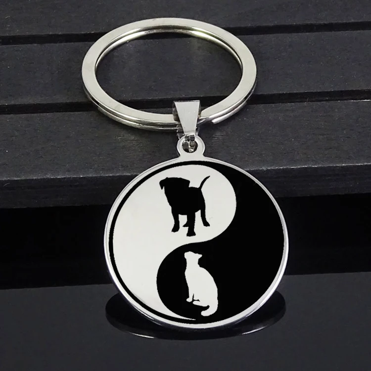 High Quality Stainless Steel Jewelry Yin Yang Dog Cat Disc Pendant Keychain Color Never Fade Drop Shipping Accepted YP6693
High Quality Stainless Steel Jewelry Yin Yang Dog Cat Disc Pendant Keychain Color Never Fade Drop Shipping Accepted YP6693