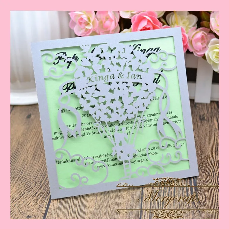 50pcs lot Hot Sale Unique Design Hot Air Balloon Pattern Romantic Wedding Laser Cut Invitation Card
50pcs lot Hot Sale Unique Design Hot Air Balloon Pattern Romantic Wedding Laser Cut Invitation Card
