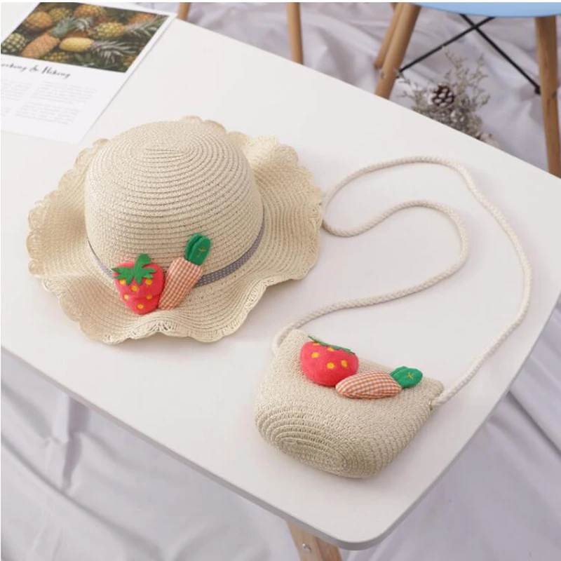 Cute Child Straw Hat Baby Sun Hat Girl Summer Travel Beach Visor Hat (Hat + Satchel Two Sets) For 3-7 Years Old
Cute Child Straw Hat Baby Sun Hat Girl Summer Travel Beach Visor Hat (Hat + Satchel Two Sets) For 3-7 Years Old