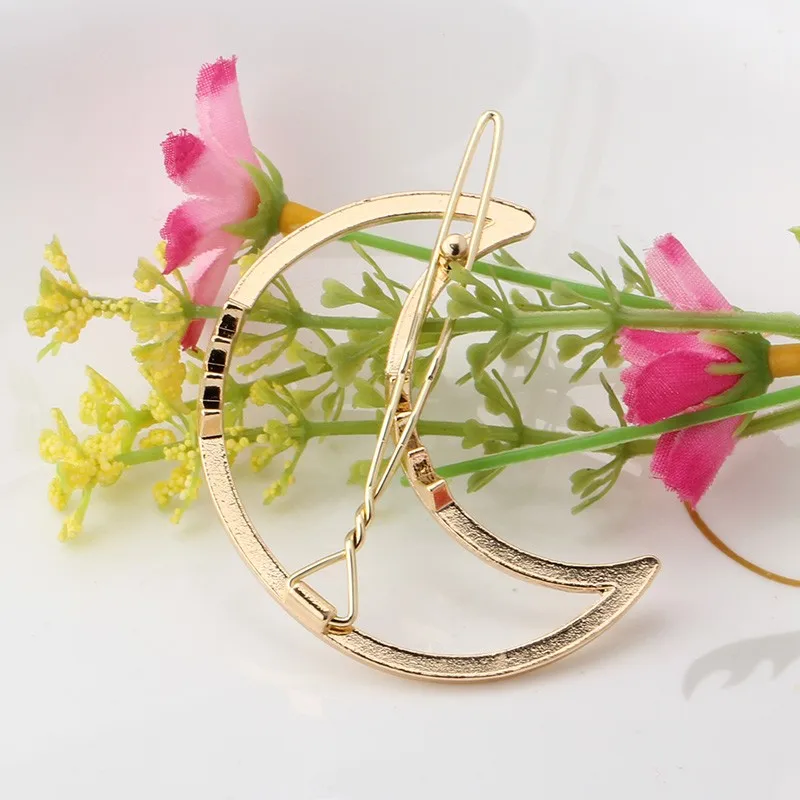 M MISM 2020 Women Hair Clip Gold Silver Metal Moon Hairpins Accessories For Girls Alloy Hairgrips Elegant Headwear New | Аксессуары для