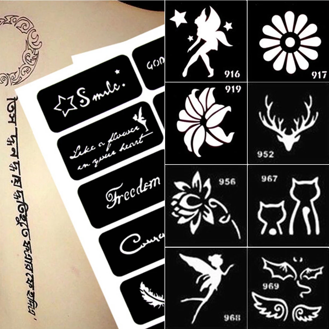 10pcs tattoo cream hand-painted cream special template henna tattoo mold DIY airbrush paint Mehndi henna Indian tattoo template
10pcs tattoo cream hand-painted cream special template henna tattoo mold DIY airbrush paint Mehndi henna Indian tattoo template