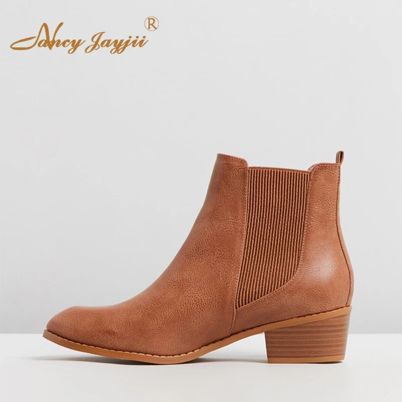 Nancyjayjii Brown Retro Women’S Chelsea Ankle Boots Round Toe Med Block Chunky Heel Ladies Winter Booties Slip On 15 Size Shoes
Nancyjayjii Brown Retro Women’S Chelsea Ankle Boots Round Toe Med Block Chunky Heel Ladies Winter Booties Slip On 15 Size Shoes