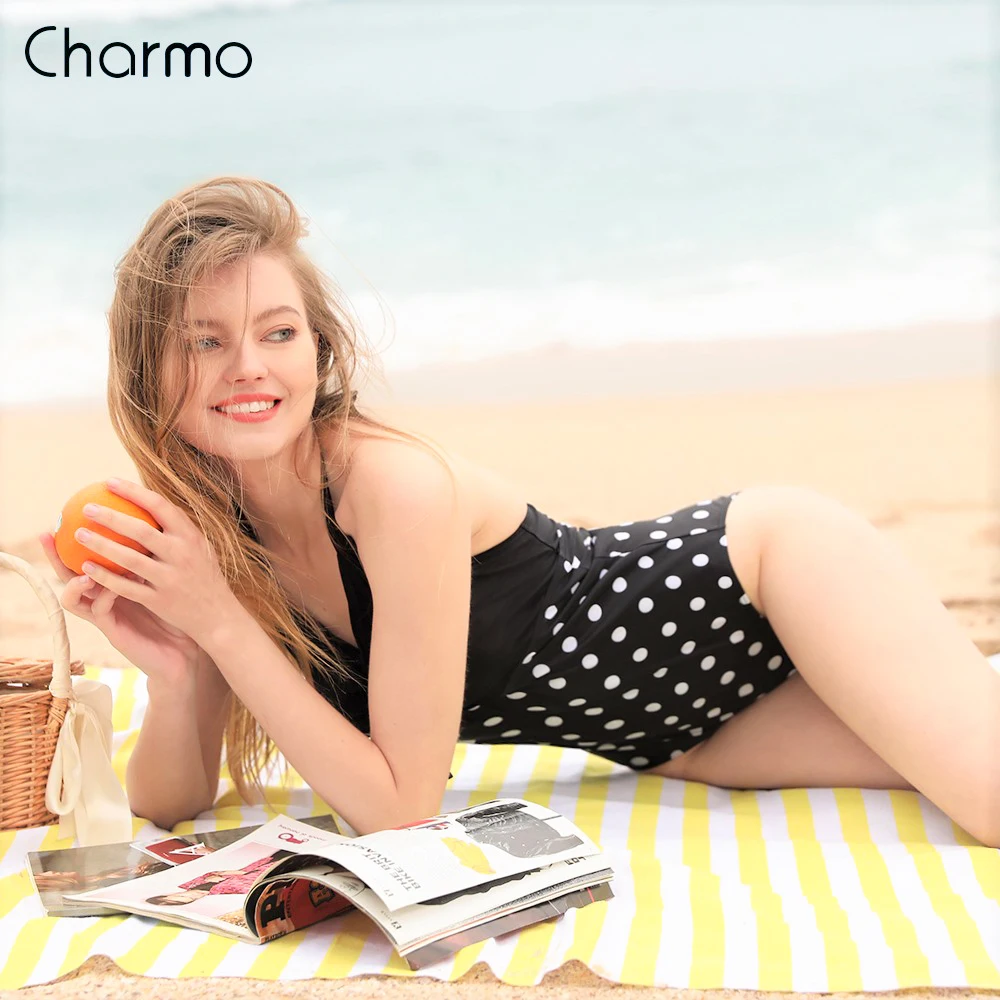 Charmo2019 new Monokini Women's One-Piece Swimsuit Polka Dot Printed Swimwear Tied From Bathing Suit Monokini One-Piece Suits
Charmo2019 new Monokini Women's One-Piece Swimsuit Polka Dot Printed Swimwear Tied From Bathing Suit Monokini One-Piece Suits