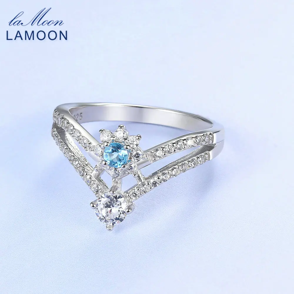 LAMOON Natural Blue Topaz Ring For Women Snowflake Crown 925 Sterling Silver White Gold Plated Fine Jewelry LMRI078
LAMOON Natural Blue Topaz Ring For Women Snowflake Crown 925 Sterling Silver White Gold Plated Fine Jewelry LMRI078