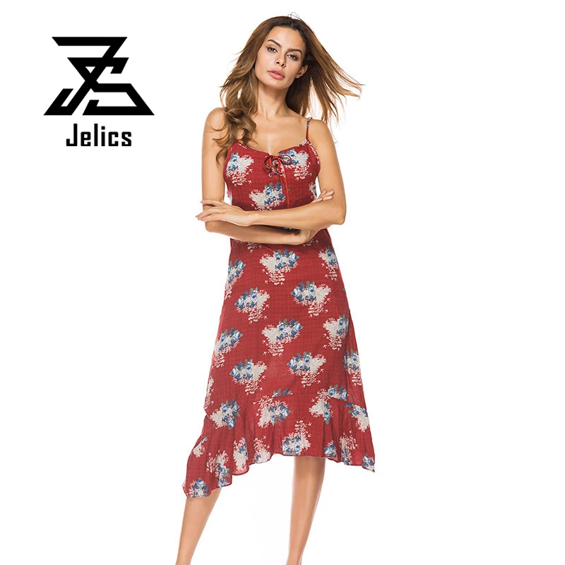 Jelics summer print women casual midi dress spaghetti strap sleeveless sexy backless ruffles high street casual dresses female
Jelics summer print women casual midi dress spaghetti strap sleeveless sexy backless ruffles high street casual dresses female