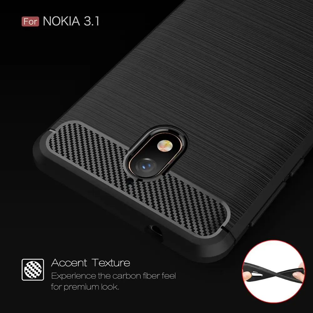 Чехол из углеродного волокна 3 1 Для Nokia чехол для 2018 X3 Nokia3.1 Plus задняя крышка