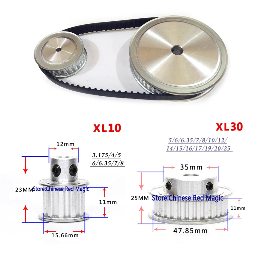 Timing Belt Pulley XL Reduction 3:1 30teeth 10teeth shaft center distance 80mm Engraving machine accessories - belt gear kit
Timing Belt Pulley XL Reduction 3:1 30teeth 10teeth shaft center distance 80mm Engraving machine accessories - belt gear kit