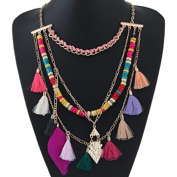 Factory Direct Sales Fashion Baitao Bohemian Ethnography Multi-layer Hand-woven Color Tassel Multi Necklace
Factory Direct Sales Fashion Baitao Bohemian Ethnography Multi-layer Hand-woven Color Tassel Multi Necklace