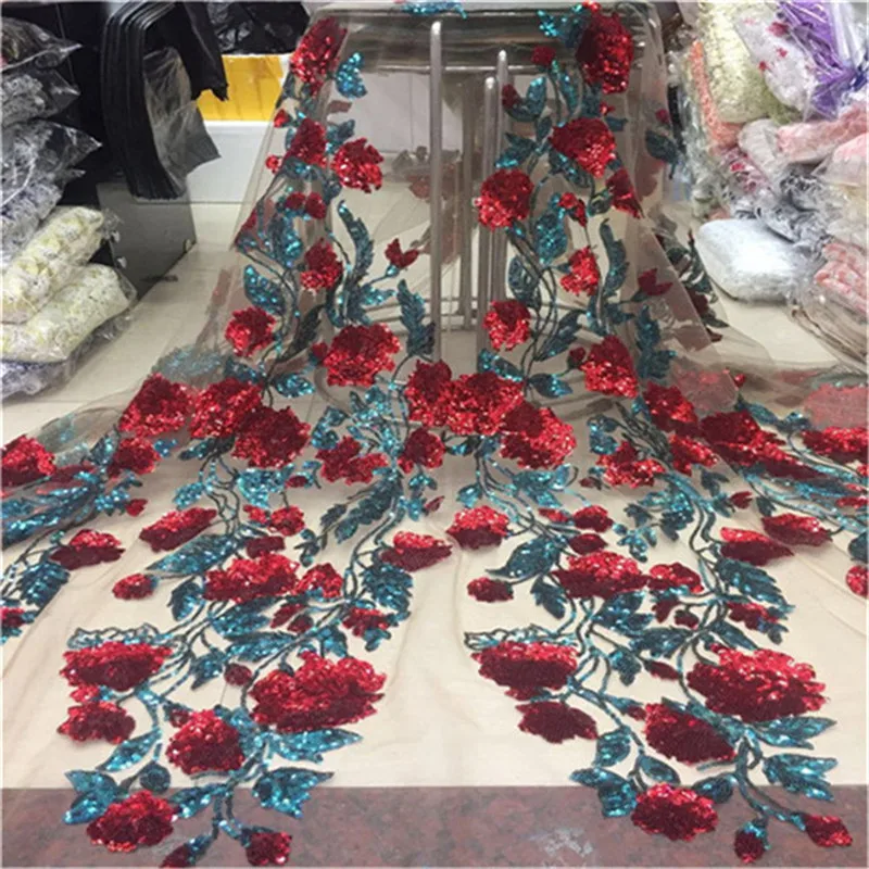 Royal Red green Sequins Net Lace Fabric 2019 High Quality African Mesh Wedding Bride Dress Sewing Sequined Embroidered Materia
Royal Red green Sequins Net Lace Fabric 2019 High Quality African Mesh Wedding Bride Dress Sewing Sequined Embroidered Materia