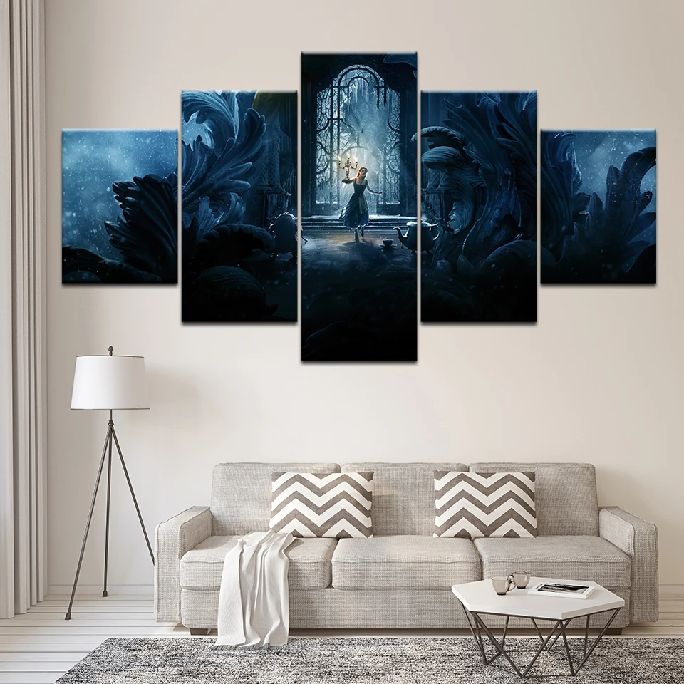 Canvas Painting Movie Beauty and the Beast 5 Pieces Wall Art Painting Modular Wallpapers Poster Print for living room Home Decor
Canvas Painting Movie Beauty and the Beast 5 Pieces Wall Art Painting Modular Wallpapers Poster Print for living room Home Decor