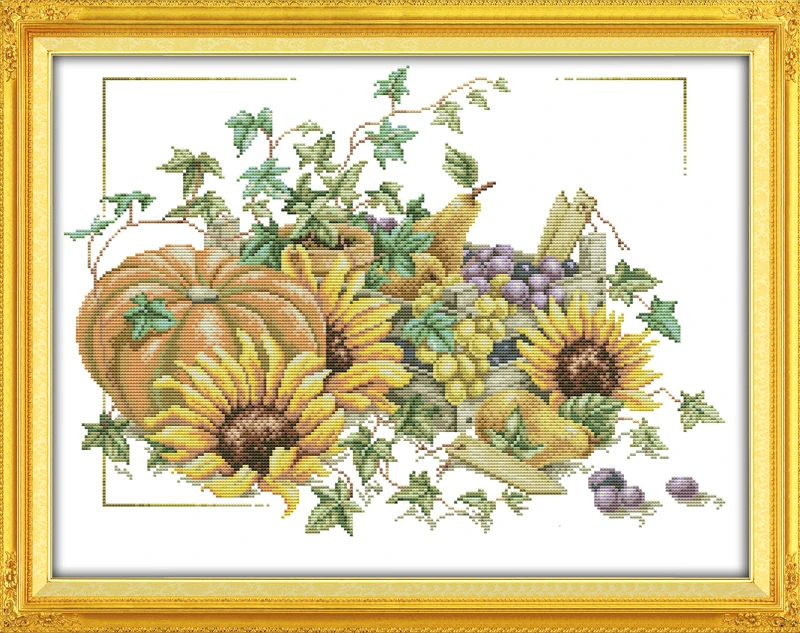 Good harvest (2) cross stitch kit sunflower fruit aida fabric 14ct 11ct hand embroidery DIY handmade needlework supplies bag
Good harvest (2) cross stitch kit sunflower fruit aida fabric 14ct 11ct hand embroidery DIY handmade needlework supplies bag