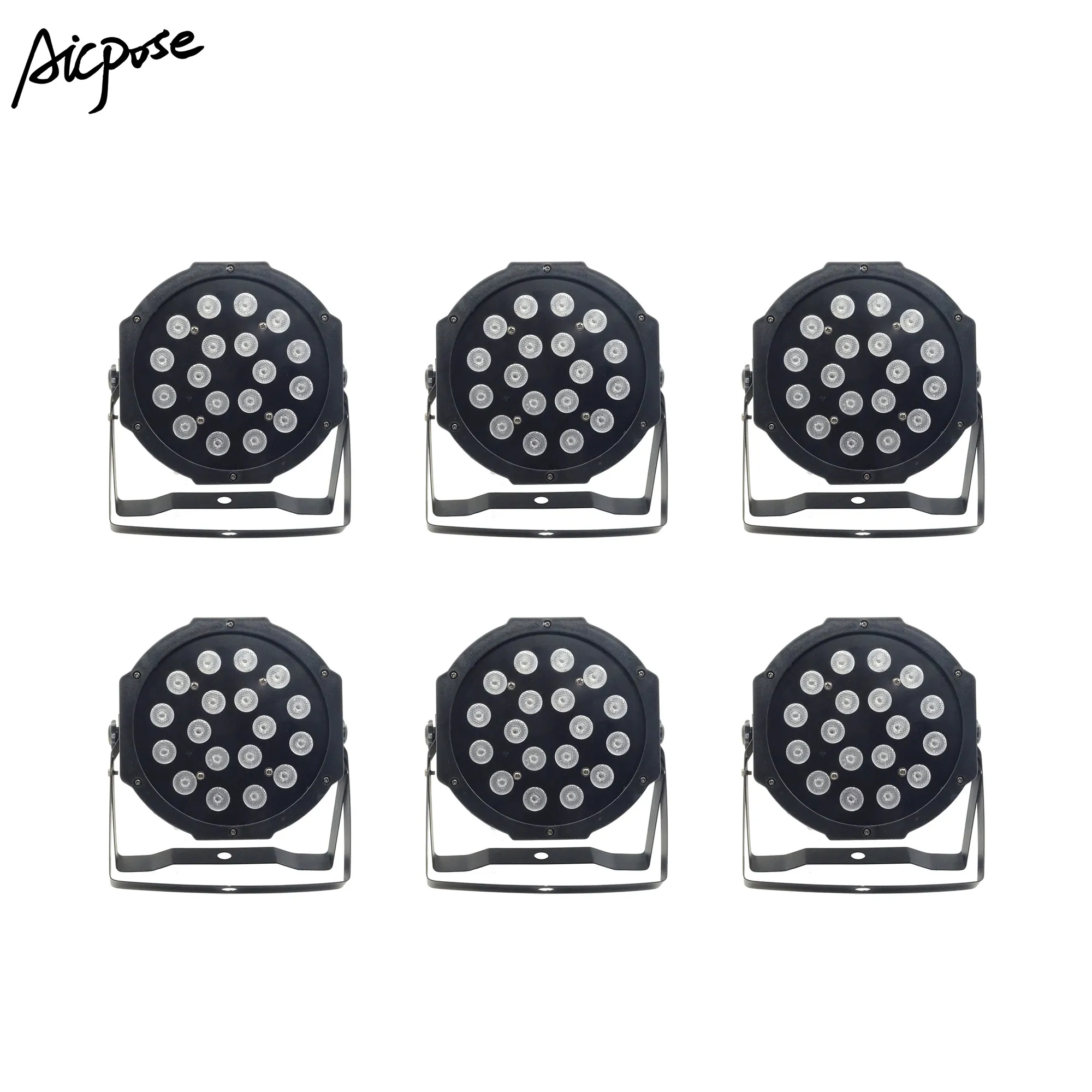 6 шт./Лот 18 шт. 3 Вт светодиодные лампы 18x3 Par RGB в 1 плоский par led dmx512 дискотеки