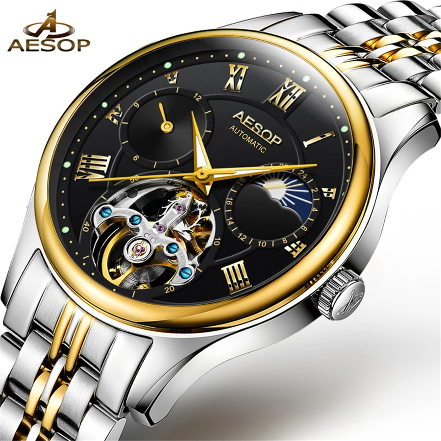 Relogio Masculino 2018 New AESOP Mens Watches Top Brand Luxury Tourbillon Automatic Mechanical Watch Men Skeleton Wristwatch
Relogio Masculino 2018 New AESOP Mens Watches Top Brand Luxury Tourbillon Automatic Mechanical Watch Men Skeleton Wristwatch