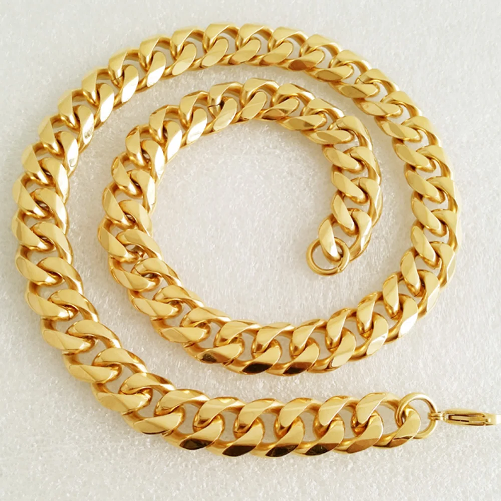 Men's Stainless Steel Cuban Link Chain Necklace Gold Color Steel Curb Necklace For Men 7-40 Inch Hip Hop Jewelry dropshipping
Men's Stainless Steel Cuban Link Chain Necklace Gold Color Steel Curb Necklace For Men 7-40 Inch Hip Hop Jewelry dropshipping