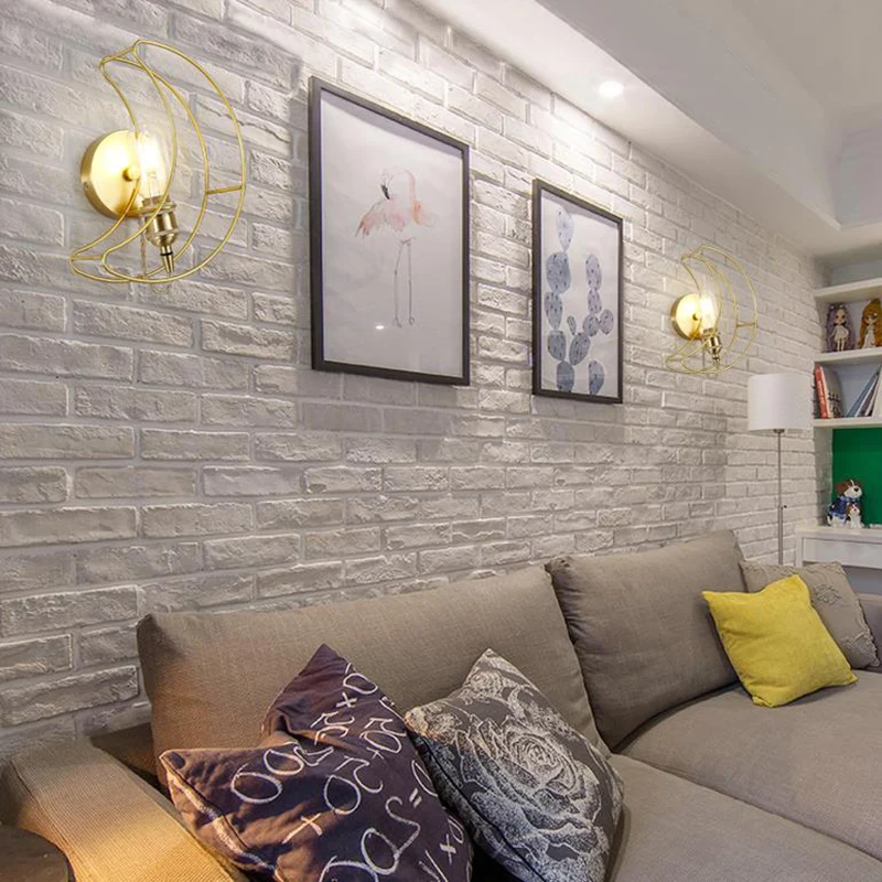 Nordic Moon&Star copper wall lamps creative wall sconce retro industrial restaurant cafe stairs living room corridor wall lights
Nordic Moon&Star copper wall lamps creative wall sconce retro industrial restaurant cafe stairs living room corridor wall lights