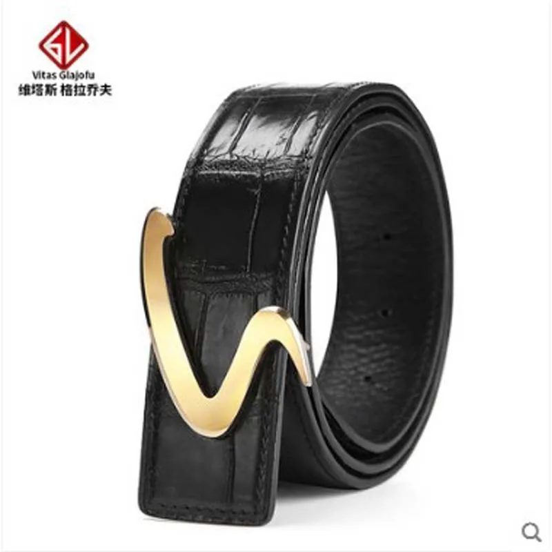 

weitasi Thai crocodile leather belt private custom highlights belly no stitching tungsten steel buckle men's smooth buckle belt