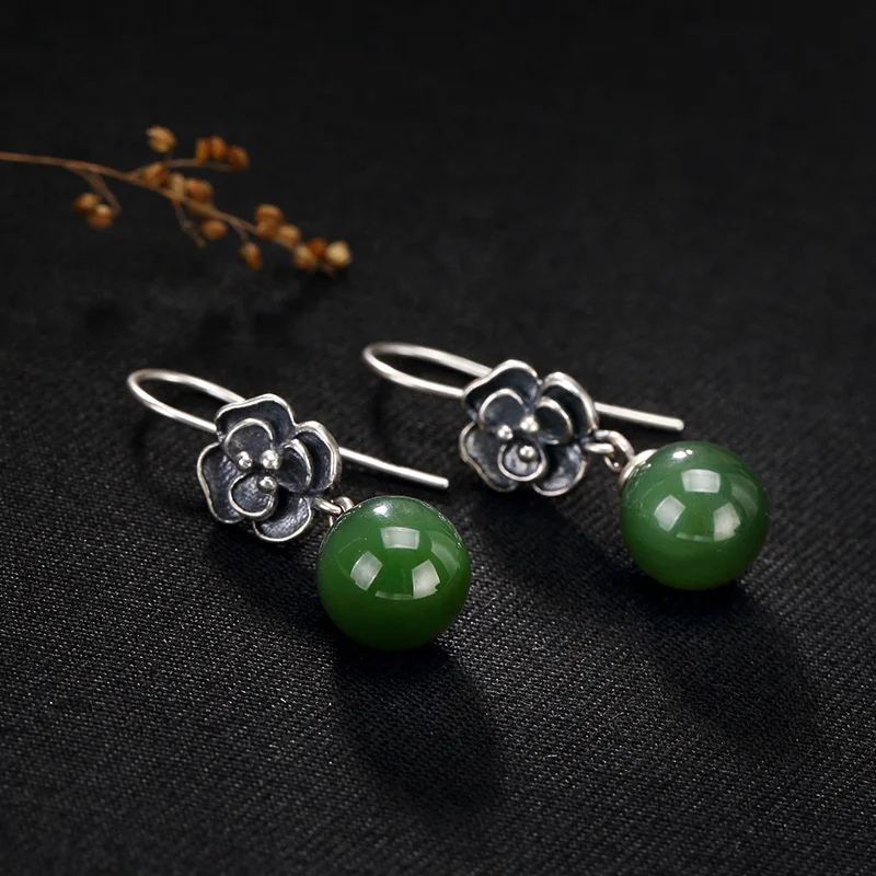 2019 New Vintage Drop Earrings Natural Jasper Ball Flower 925 Strerling Silver Earrings For Women Engagement Wedding Jewelry
2019 New Vintage Drop Earrings Natural Jasper Ball Flower 925 Strerling Silver Earrings For Women Engagement Wedding Jewelry