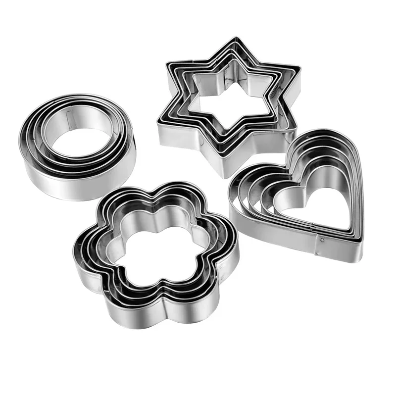 12 Pcs/Set Stainless Steel Hearts Flowers Stars Round Shape Cookie Cutter Mold Metal Cake Vegetable Fruit Biscuit Cutters Set
12 Pcs/Set Stainless Steel Hearts Flowers Stars Round Shape Cookie Cutter Mold Metal Cake Vegetable Fruit Biscuit Cutters Set