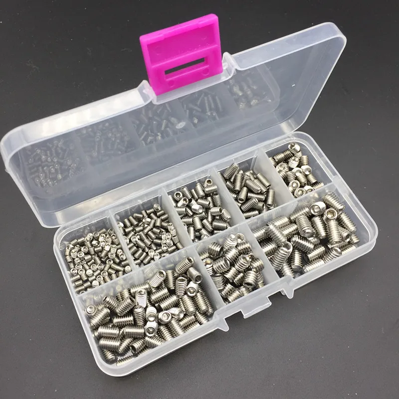 510Pcs/set M3 M4 M5 M6 DIN913 304 Stainless Steel Metric Thread Grub Screw Flat Point Hexagon Socket Set Screws Headless Kit
510Pcs/set M3 M4 M5 M6 DIN913 304 Stainless Steel Metric Thread Grub Screw Flat Point Hexagon Socket Set Screws Headless Kit
