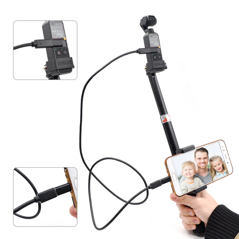 DJI OSMO Pocket Lock Phone Clip Telescopic Rod Selfie Stick Camera Transfer Micro type c Extended Cable with ABS holder
DJI OSMO Pocket Lock Phone Clip Telescopic Rod Selfie Stick Camera Transfer Micro type c Extended Cable with ABS holder
