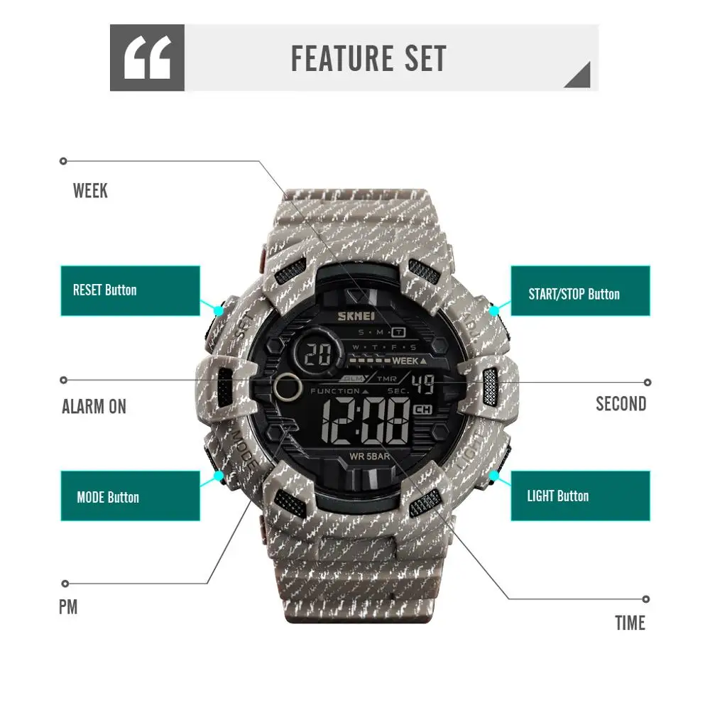 SKMEI Sport Watch Men Fashion Digital Wristwatches Mens Week Date Stopwatch Relogio Digital 2Time Countdown Montre Homme 1472
SKMEI Sport Watch Men Fashion Digital Wristwatches Mens Week Date Stopwatch Relogio Digital 2Time Countdown Montre Homme 1472