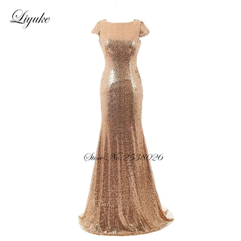 Liyuke Mermaid Floor Length Prom Dress Scalloped Neckline Party Dress Sequin Stain Dresses Custom Made
Liyuke Mermaid Floor Length Prom Dress Scalloped Neckline Party Dress Sequin Stain Dresses Custom Made