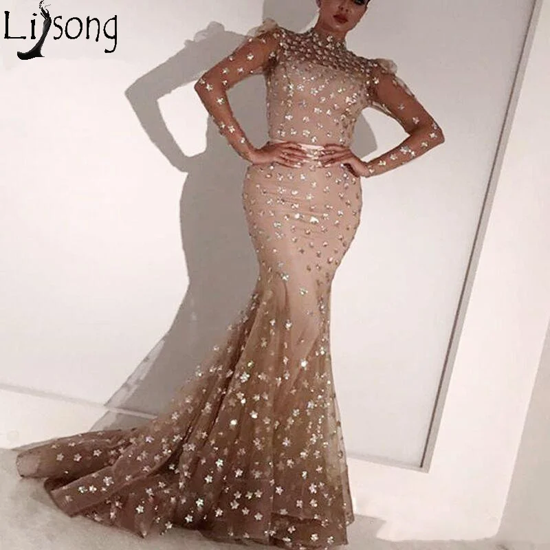 Abendkleider Mermaid Evening Dresses Long Sleeves Formal Dress Arabic Women Sparkly Prom Gowns 2019 Vestido De Festa Longo
Abendkleider Mermaid Evening Dresses Long Sleeves Formal Dress Arabic Women Sparkly Prom Gowns 2019 Vestido De Festa Longo