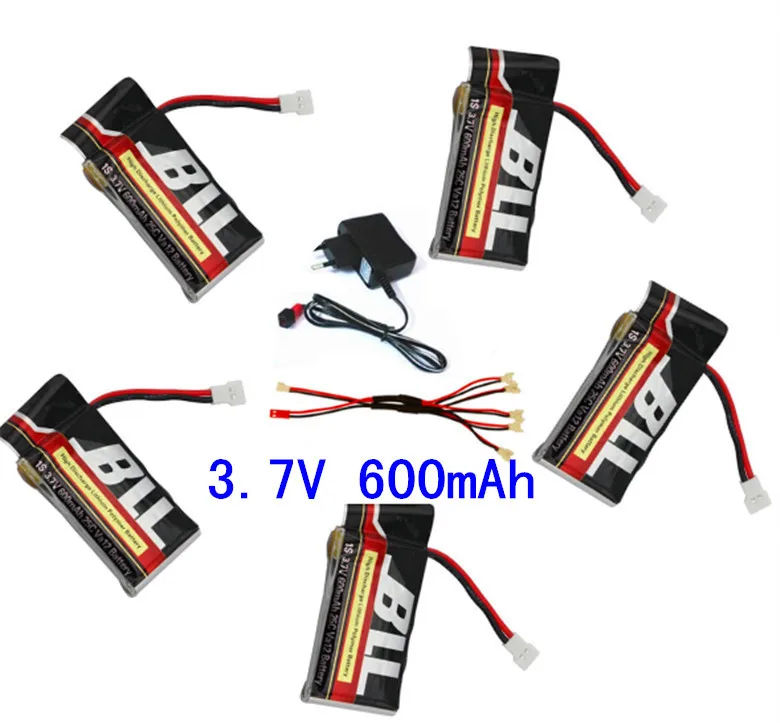 

5pcs Syma X5C X5SC X5C-1 SS40 FQ36 T32 T5W H42 To 5 3.7V 600MAH Upgrade Battery With USB Charger Cable Adapter Spare Parts