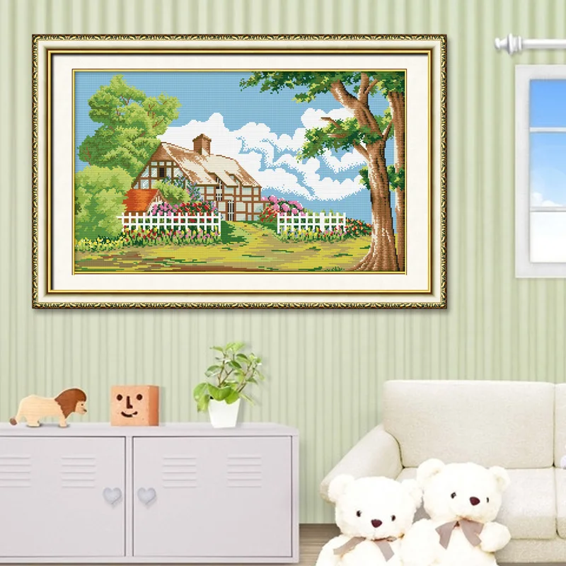 Romantic Story Village House Garden Paintings Counted DIY Cross Stitch Cotton Fabric Embroidery DMC Cross Stitch Kits Needlework
Romantic Story Village House Garden Paintings Counted DIY Cross Stitch Cotton Fabric Embroidery DMC Cross Stitch Kits Needlework
