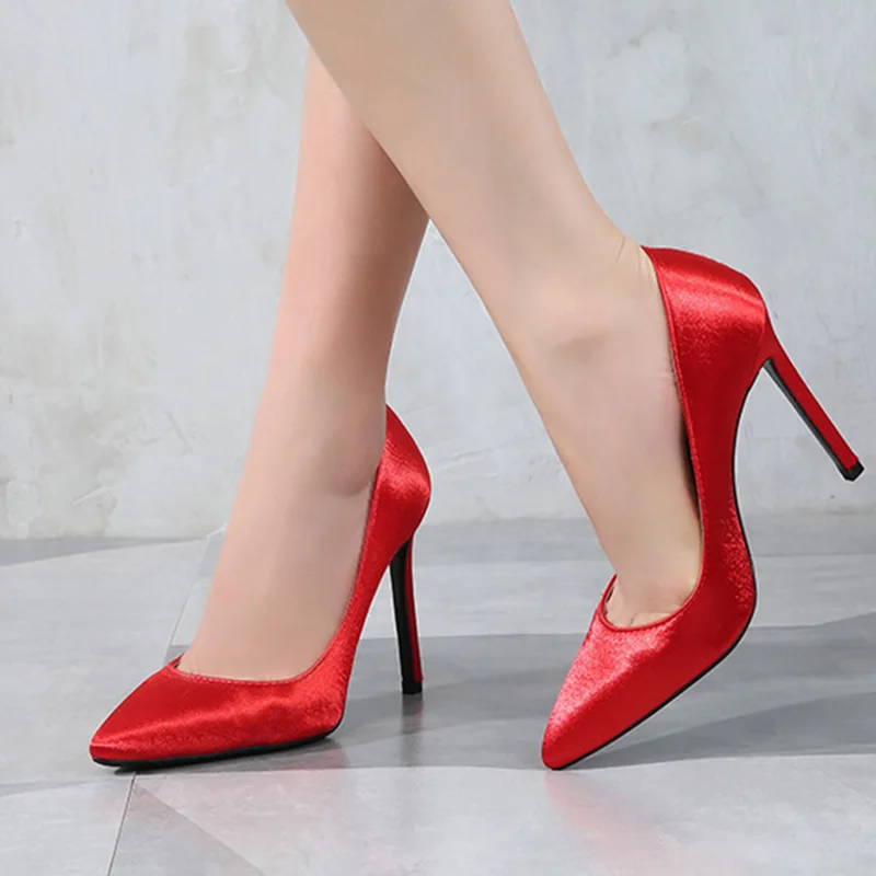 Обувь больших размеров модные пикантные свадебные туфли для невесты красные на