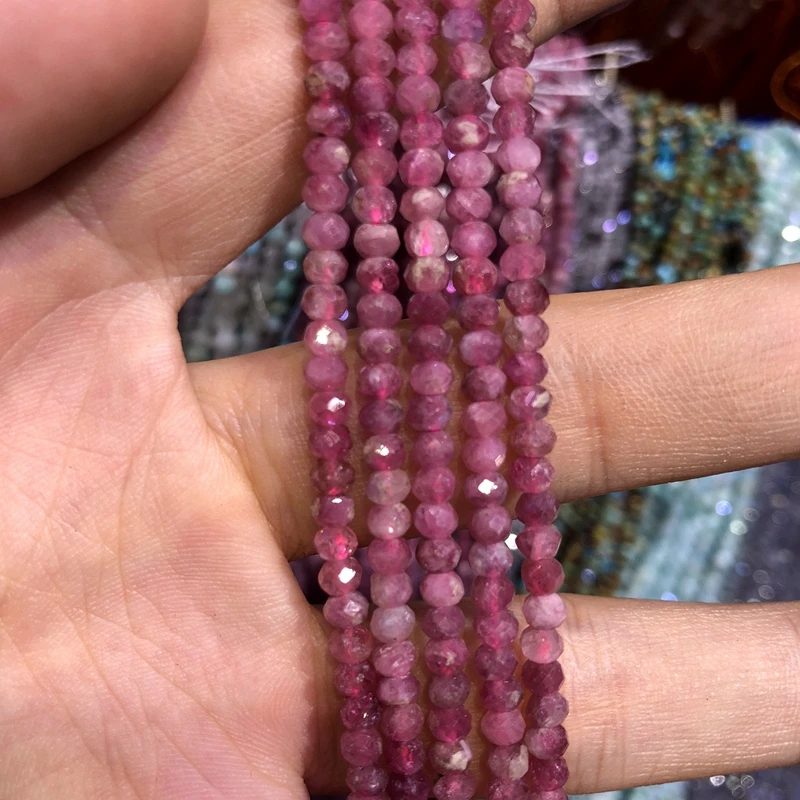 Natural Pink Tourmaline Beads,3mm Micro Faceted Tiny rondelle Beads,Roundel Spacer beads ,Stone faceted seed beads,15.5"/string
Natural Pink Tourmaline Beads,3mm Micro Faceted Tiny rondelle Beads,Roundel Spacer beads ,Stone faceted seed beads,15.5"/string