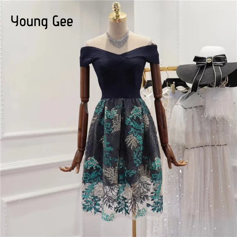 Young Gee Women's Off The Shoulder Midi Bandage Dress Summer Sexy Elegant Lady Bodycon Floral Embroidery Party Dresses vestido
Young Gee Women's Off The Shoulder Midi Bandage Dress Summer Sexy Elegant Lady Bodycon Floral Embroidery Party Dresses vestido