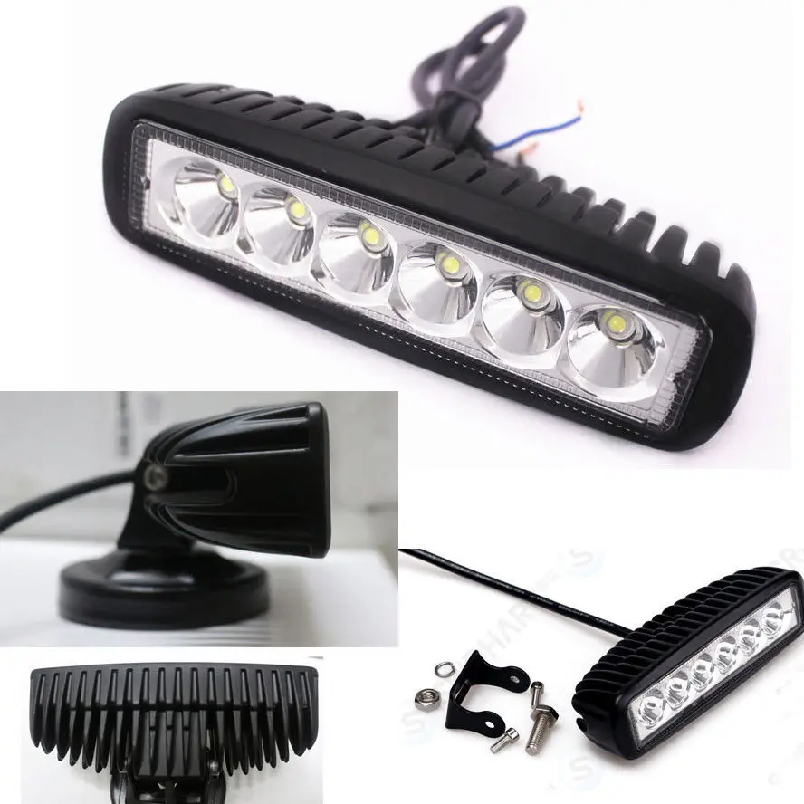 18W Work Lights Spot Lamp Off Road Driving Fog 6 LED Bar ATV 4X4 Truck SUV Car Styling Auto Parts Accessories
18W Work Lights Spot Lamp Off Road Driving Fog 6 LED Bar ATV 4X4 Truck SUV Car Styling Auto Parts Accessories